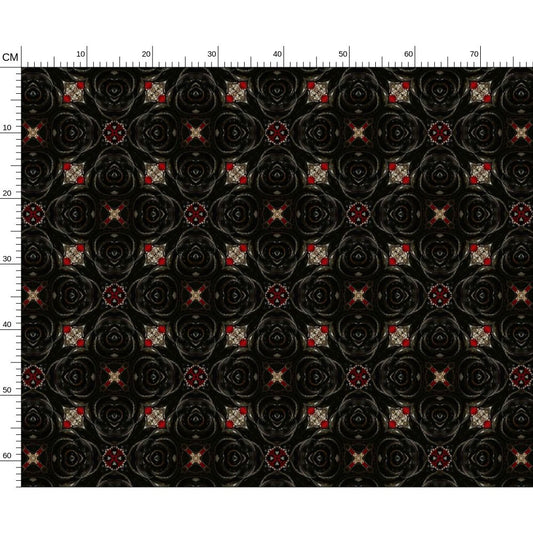 'Black Rose' Goth Fabric